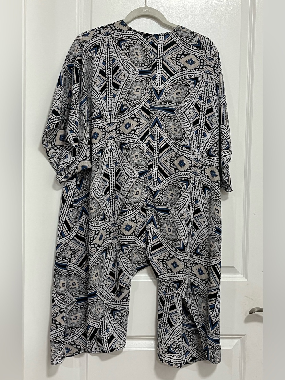 Mossimo Geometric Print Open Front Kimono Cardigan High-Low S/M Boho - Picture 11 of 11